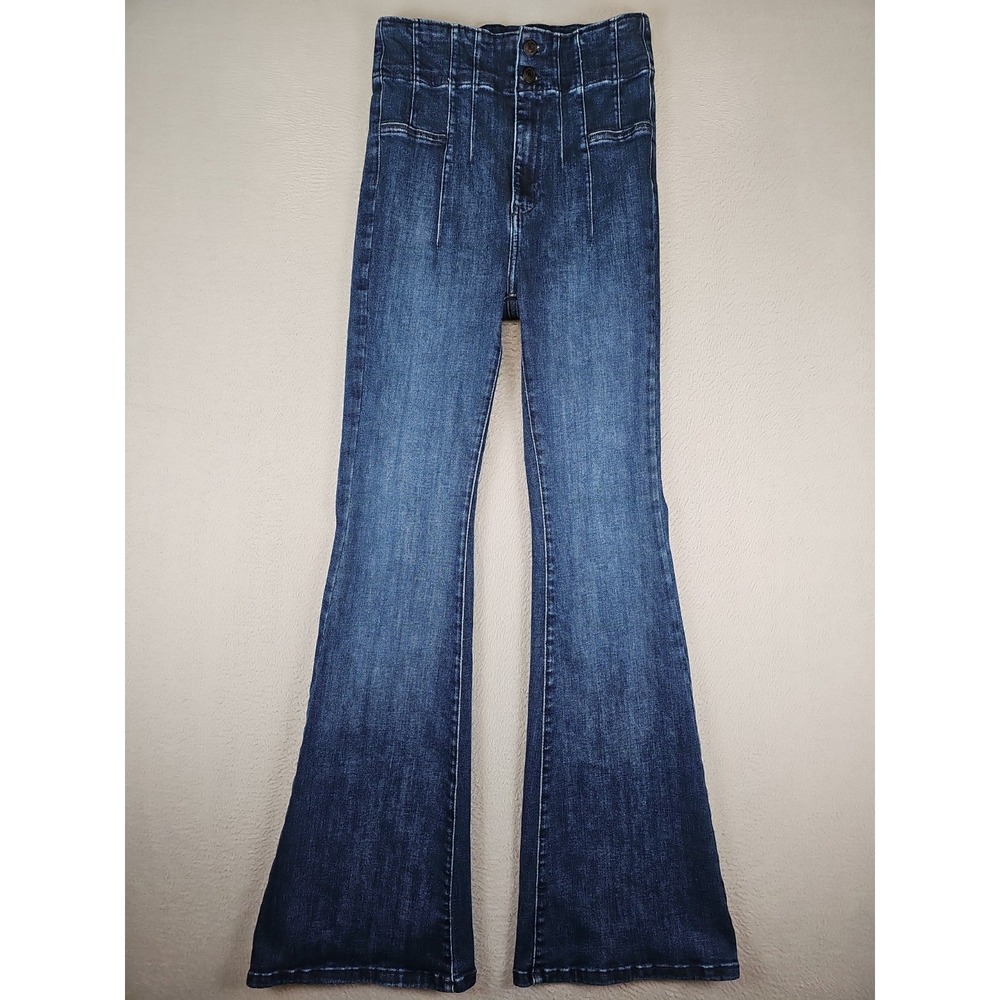 Free People We The Free Just Float On Flare Jeans Women's 28x32 Blue Stretch